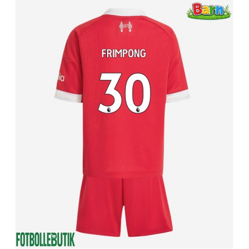 Liverpool Jeremie Frimpong #30 Hemmaställ Barn 2025-26 Kortärmad (+ Korta byxor)